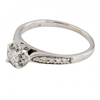9ct White Gold Diamond 0.25cts Cluster Ring Size L